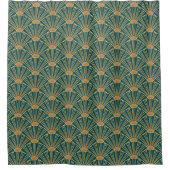 Geometric seamless pattern with golden lines. Gree Duschvorhang (Vorderseite)