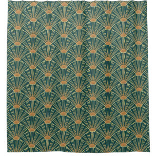 Geometric seamless pattern with golden lines. Gree Duschvorhang