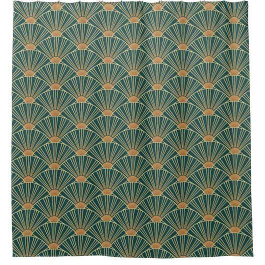 Geometric seamless pattern with golden lines. Gree Duschvorhang (Vorderseite)