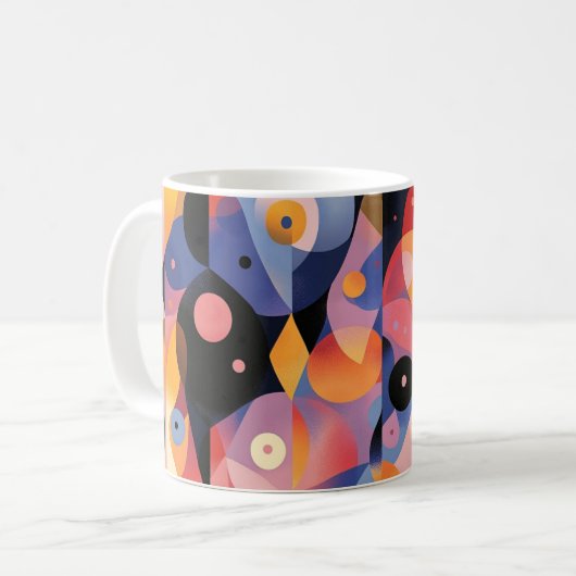 Geometric Shapes and Vibrant Colors Wall Art Print Kaffeetasse (Vorderseite Links)