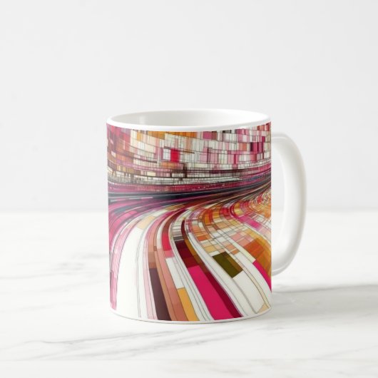 Geometric Shapes and Vibrant Colors Wall Art Print Kaffeetasse (VorderseiteRechts)