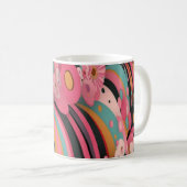 Geometric Shapes and Vibrant Colors Wall Art Print Kaffeetasse (VorderseiteRechts)