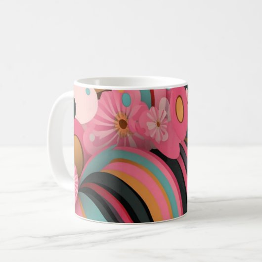 Geometric Shapes and Vibrant Colors Wall Art Print Kaffeetasse (Vorderseite Links)