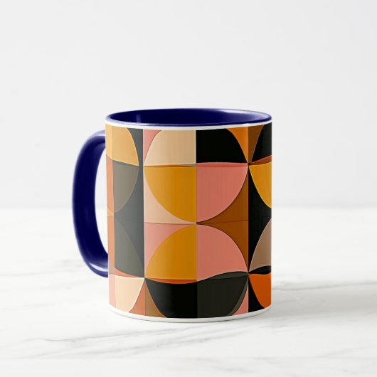 Geometric Shapes and Vibrant Colors Wall Art Print Tasse (Vorderseite Links)