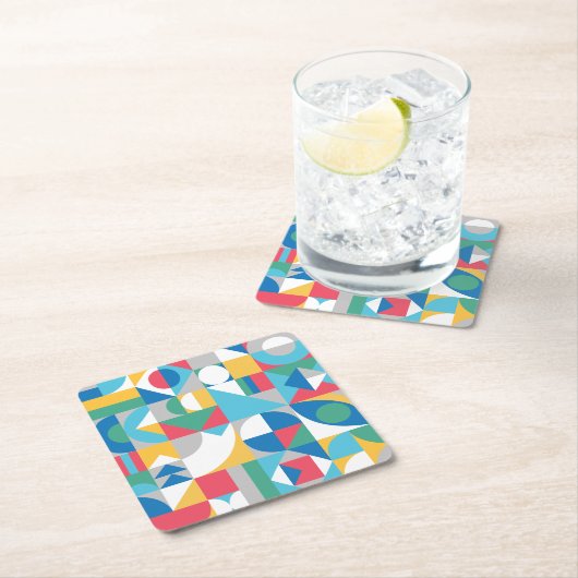 Geometric Shapes Rechteckiger Pappuntersetzer (Vor Ort)