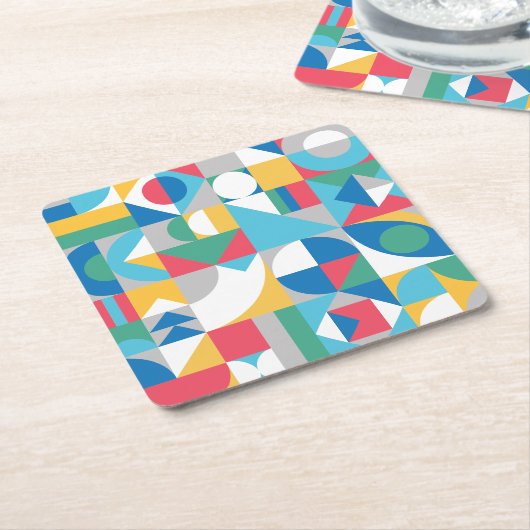 Geometric Shapes Rechteckiger Pappuntersetzer (angewinkelt)