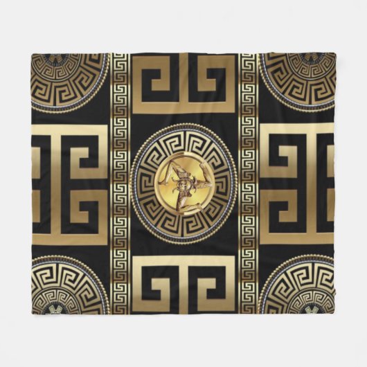 Geometric Sicilian Trinacria Fleecedecke (Vorderseite (Horizontal))