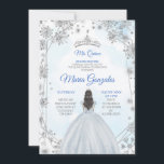 Geometric Silver Blue Christmas Quinceanera Einlad Einladung<br><div class="desc">Geometric Silver Blue Christmas Quinceanera Birthday Einladung</div>