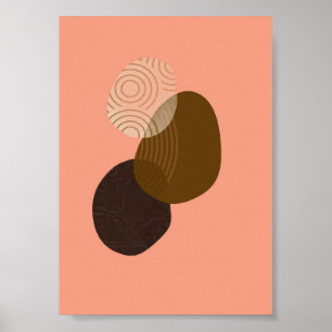 Geometric Simple Boho Drawings Boho Chic Ästhetik Poster
