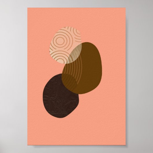 Geometric Simple Boho Drawings Boho Chic Ästhetik Poster (Vorne)