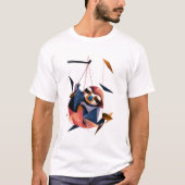 Geometric Sloth Abstract Polygon Animal Design T-Shirt (Vorderseite)
