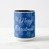 Geometric Snowflakes Zweifarbige Tasse (Mittel)