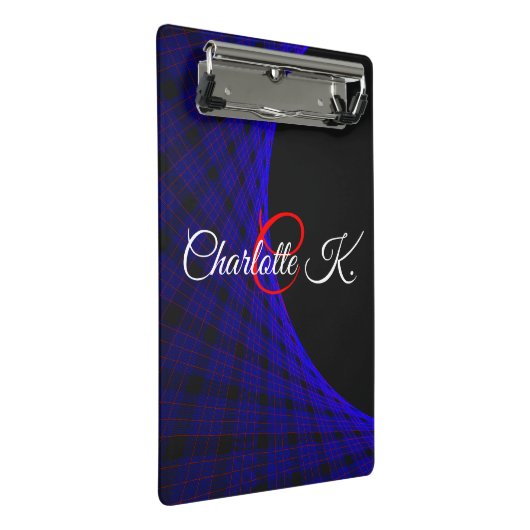 Geometric Space Carpet Mini Clipboard Mini Klemmbrett (Schrägansicht)