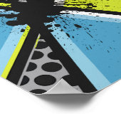 Geometric Splash with Halftone Dots Poster (Ecke)