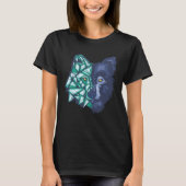 Geometric Split Wolf Face T-Shirt (Vorderseite)