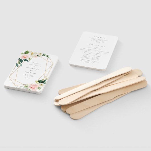 Geometric Spring Romance Wedding Program Fan Fächer (Non-assembled)