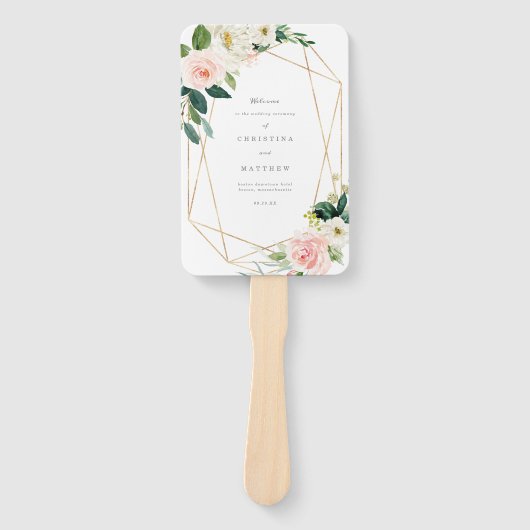 Geometric Spring Romance Wedding Program Fan Fächer (Vorderseite)