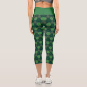 Geometric St Patricks day Celtic Triskele Kleeblat Capri Leggings (Rückseite)