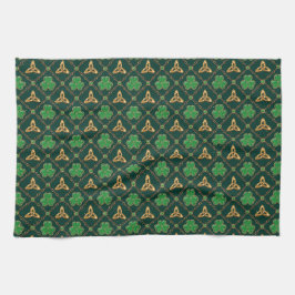 Geometric St Patricks day Celtic Triskele Kleeblat Geschirrtuch