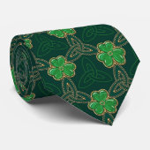 Geometric St Patricks day Celtic Triskele Kleeblat Krawatte (Gerollt)