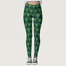Geometric St Patricks day Celtic Triskele Kleeblat Leggings