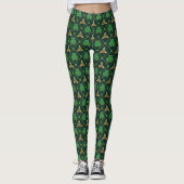 Geometric St Patricks day Celtic Triskele Kleeblat Leggings (Vorderseite)