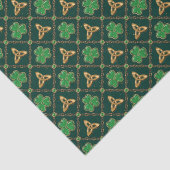 Geometric St Patricks day Celtic Triskele Kleeblat Seidenpapier (Detail)