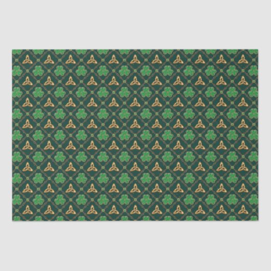 Geometric St Patricks day Celtic Triskele Kleeblat Seidenpapier (Vorderseite)