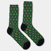 Geometric St Patricks day Celtic Triskele Kleeblat Socken (Rechts)