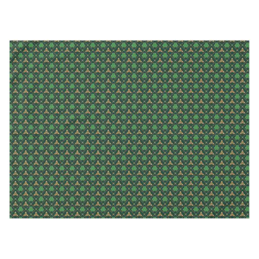 Geometric St Patricks day Celtic Triskele Kleeblat Tischdecke (Vorderseite (Horizontal))