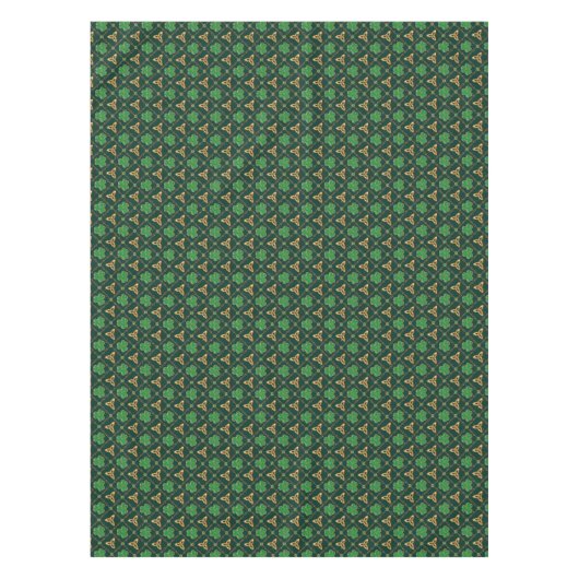 Geometric St Patricks day Celtic Triskele Kleeblat Tischdecke (Vorderseite)