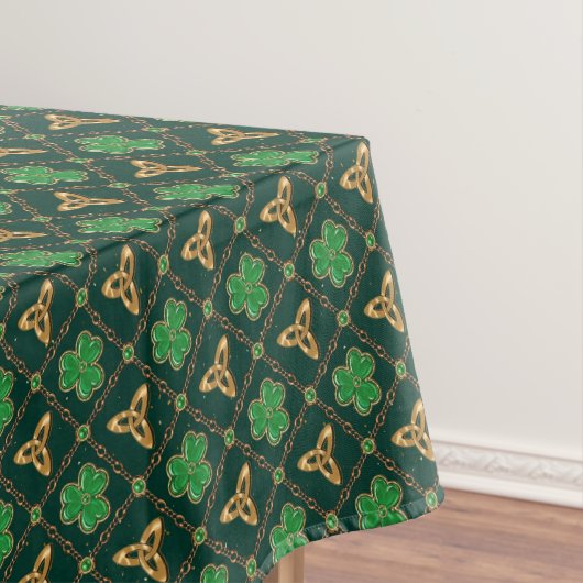 Geometric St Patricks day Celtic Triskele Kleeblat Tischdecke (Beispiel)