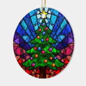 Geometric Stained Glass Christmas Tree Keramik Ornament (Links)