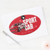  geometric sticker, pink green sticker, modern pat ovaler aufkleber (Umschlag)