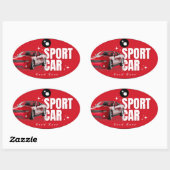  geometric sticker, pink green sticker, modern pat ovaler aufkleber (Blatt)