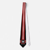 GEOMETRIC Stripes Red White Black Krawatte (Vorderseite)