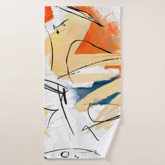 Geometric strokes abstraction. Abstract painting, Badehandtuch (Badehandtuch)