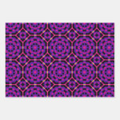 Geometric Stylish Op Art Mosaik Lila Muster Geschenkpapier Set (Vorderseite 3)