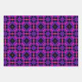 Geometric Stylish Op Art Mosaik Lila Muster Geschenkpapier Set (Vorderseite)