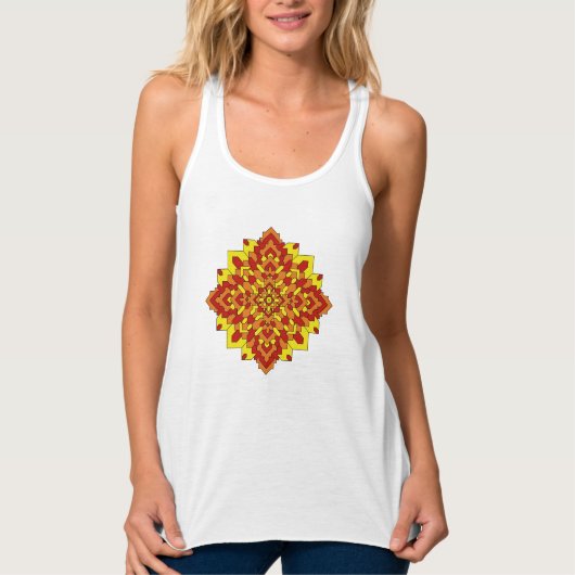 Geometric Sun Colored Mandala #7 Tank Top (Vorderseite)