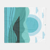 Geometric Sun Mountain Abstract with Tribal Border Fleecedecke (Vorderseite (Horizontal))