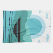 Geometric Sun Mountain Abstract with Tribal Border Geschirrtuch (Horizontal)