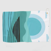 Geometric Sun Mountain Abstract with Tribal Border Golfhandtuch (Horizontal)