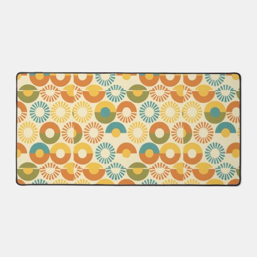 Geometric Sunburst Circles - Retro Mid-Century  Schreibtischunterlage (Vorderseite)