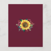 Geometric Sunflower Burgundy Rose Budget Hochzeit (Rückseite)
