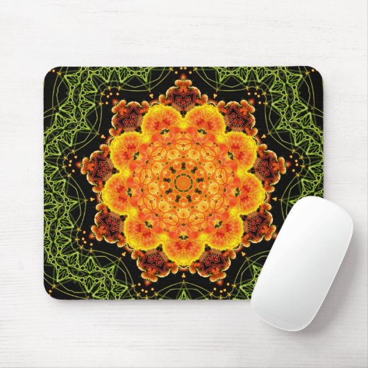 Geometric Sunflower Mandala Mousepad (Mit Mouse)