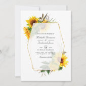 Geometric Sunflower Rustic QR Code UAWG Wedding Einladung (Vorderseite)