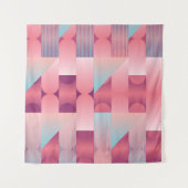 Geometric surface pattern with triangles, circles wandteppich (Vorderseite (Horizontal))