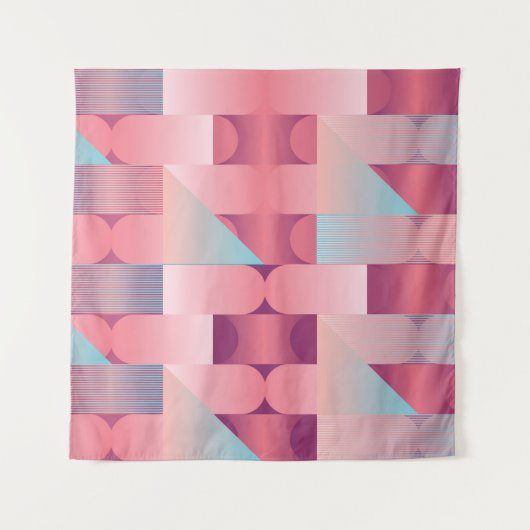 Geometric surface pattern with triangles, circles wandteppich (Vorderseite)