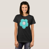 Geometric Teal Jelly Daisy Flower T-Shirt (Vorne ganz)